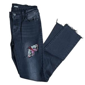 Hudson Skinny Black Jean w/Butterfly